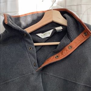 Orvis leather trim pullover